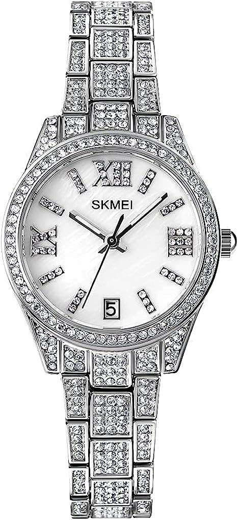 230816034234993_1 SKMEI Lady Watches for Women Female Bling Dress Fashion Luxury Diamond Business Casual Analog Quartz Waterproof Stainless Steel Wristwatches Gifts - Image 1